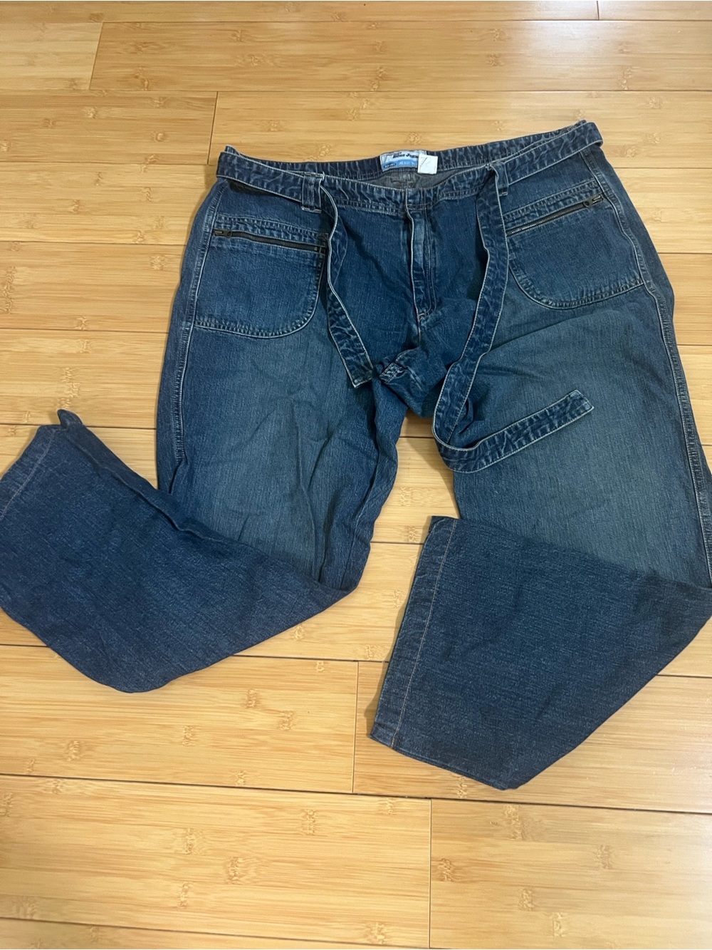 Old Navy Men's Relaxed Carpenter Jeans in Dark Blue Denim